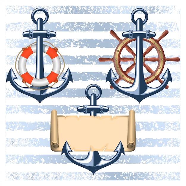 Free vector collection of nautical designed elements