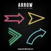 Free vector collection of neon arrows