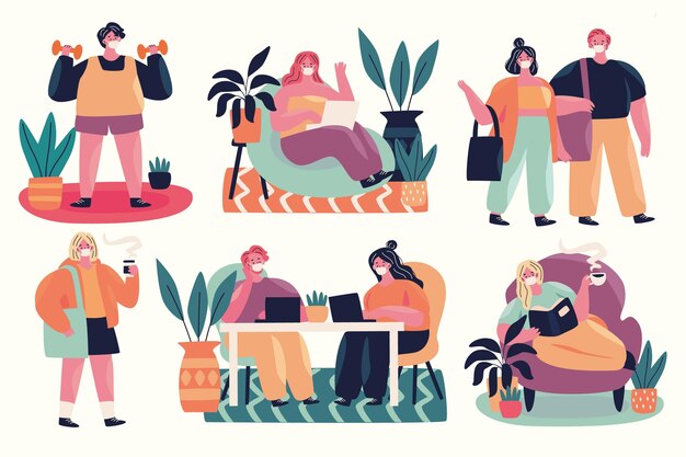 Free Vector collection of new normal scenes