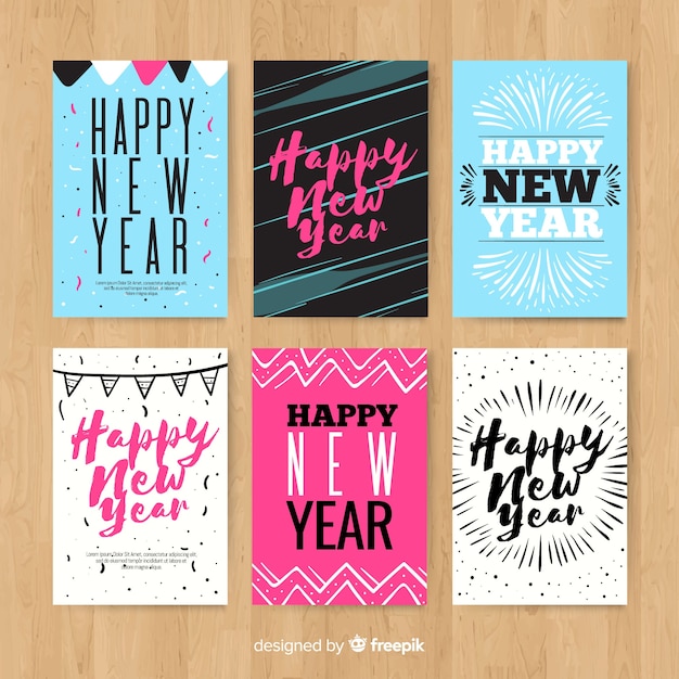 Collection of new year 2019 cards