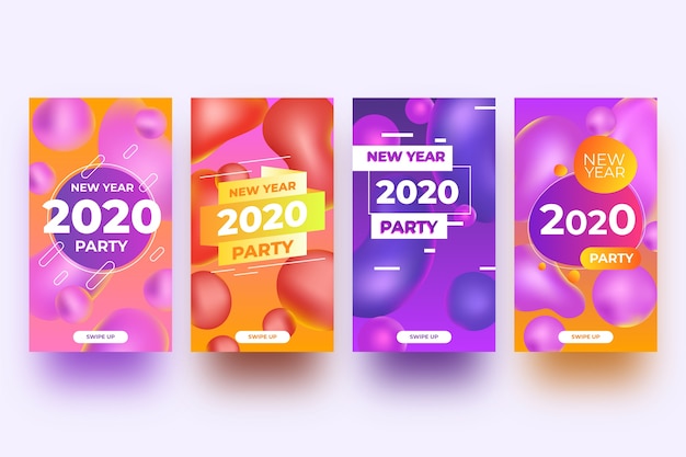 Collection of new year 2020 party instagram story