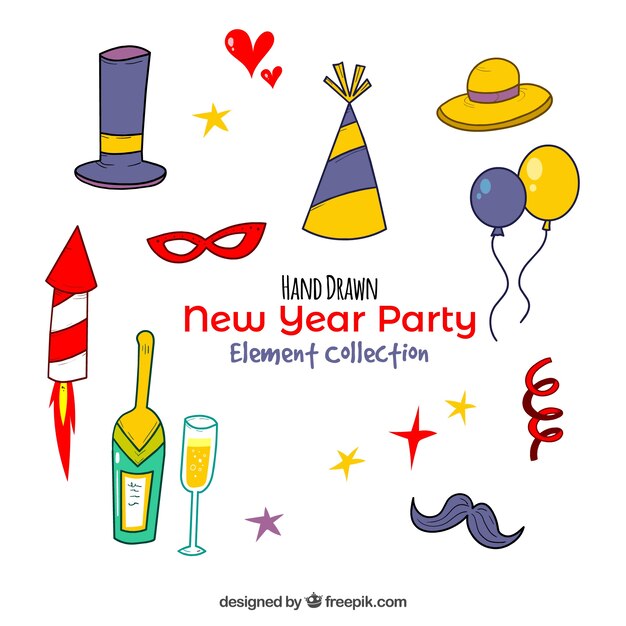 Collection of new year party element