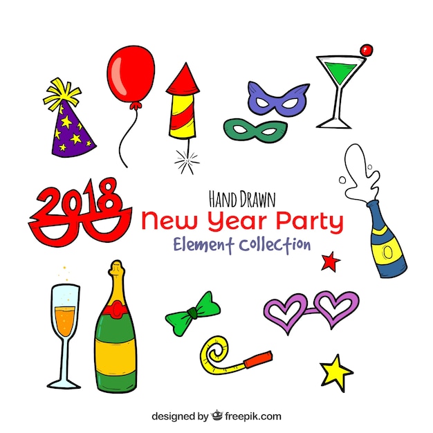 Collection of new year party element