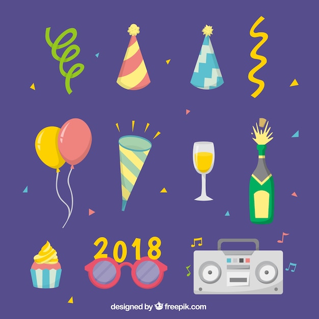 Free vector collection of new year party element