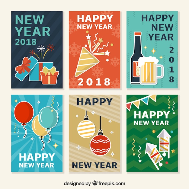 Collection of new year postcards