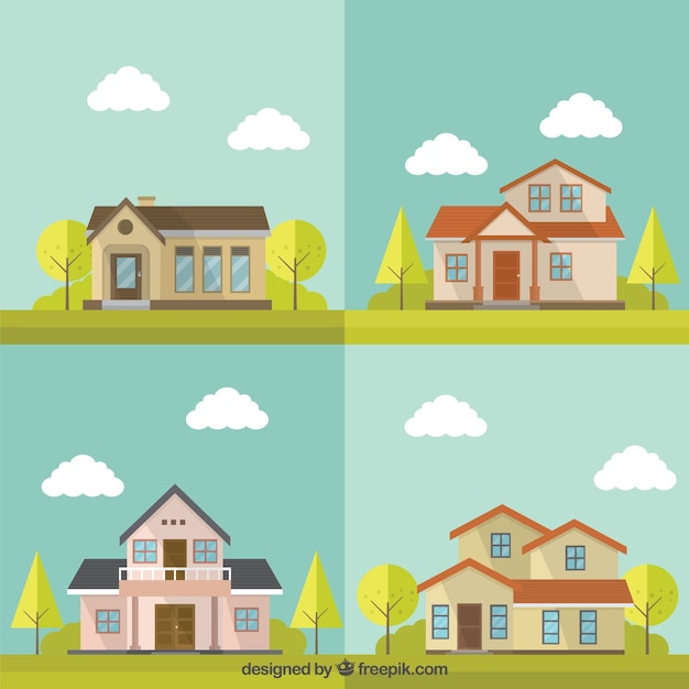 Free vector collection of nice houses