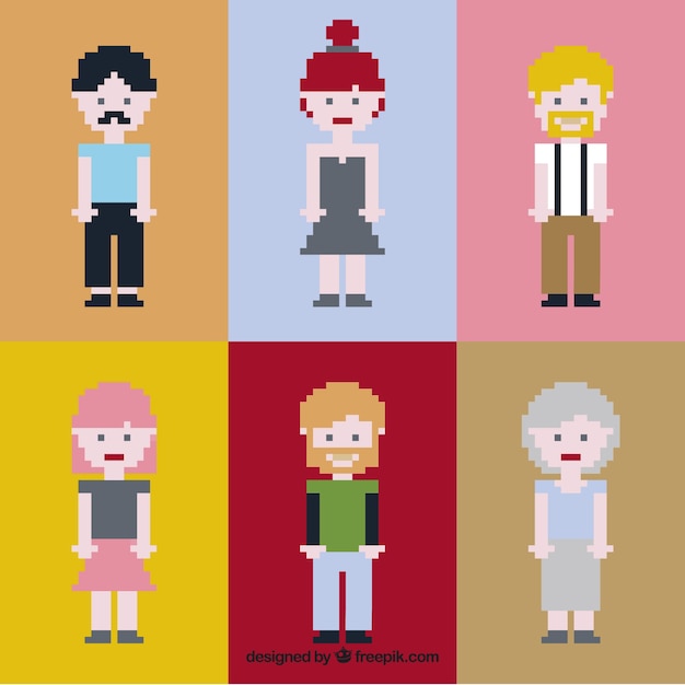 Collection of nice pixelated people