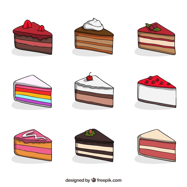Free vector collection of nine cakes