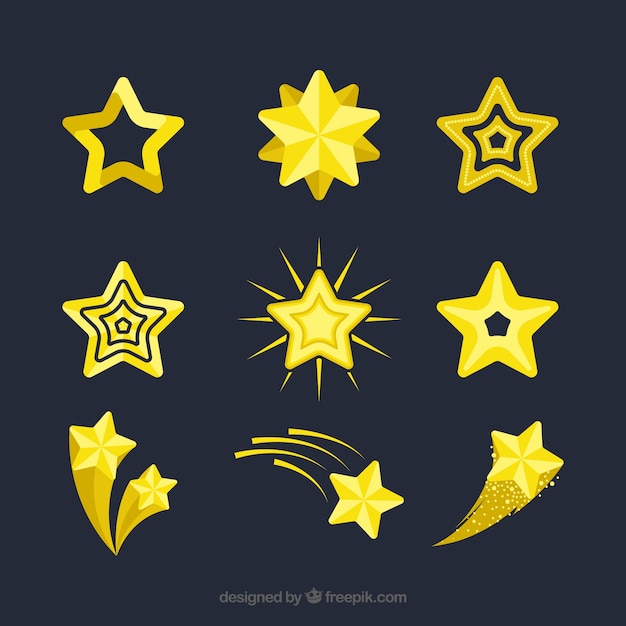 Collection of nine creative stars