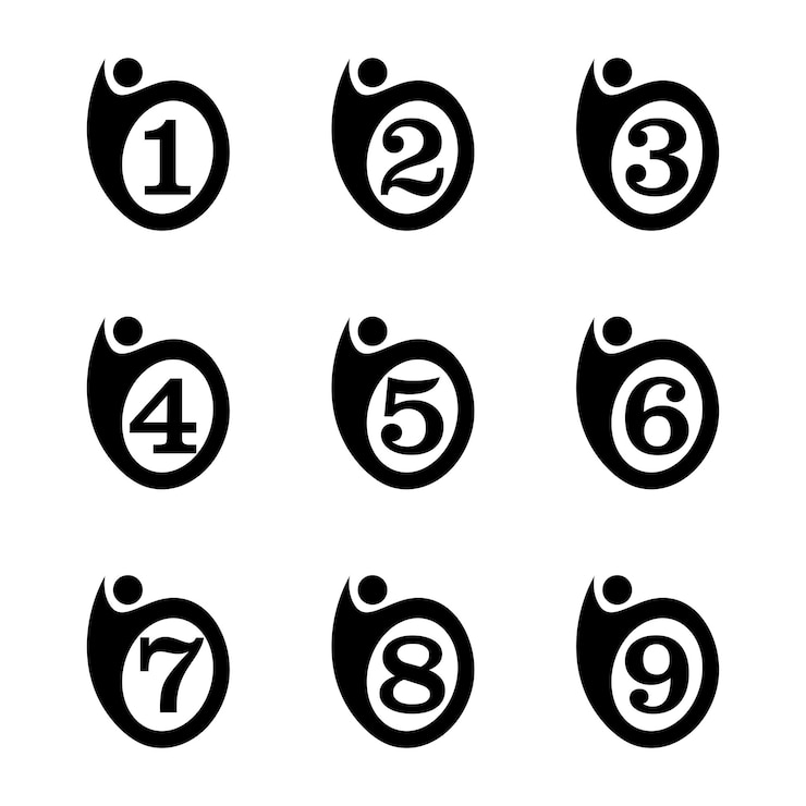 Free Vector collection of numbers 19 with human logo design