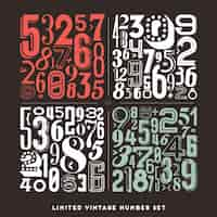 Free vector collection of numbers in vintage style