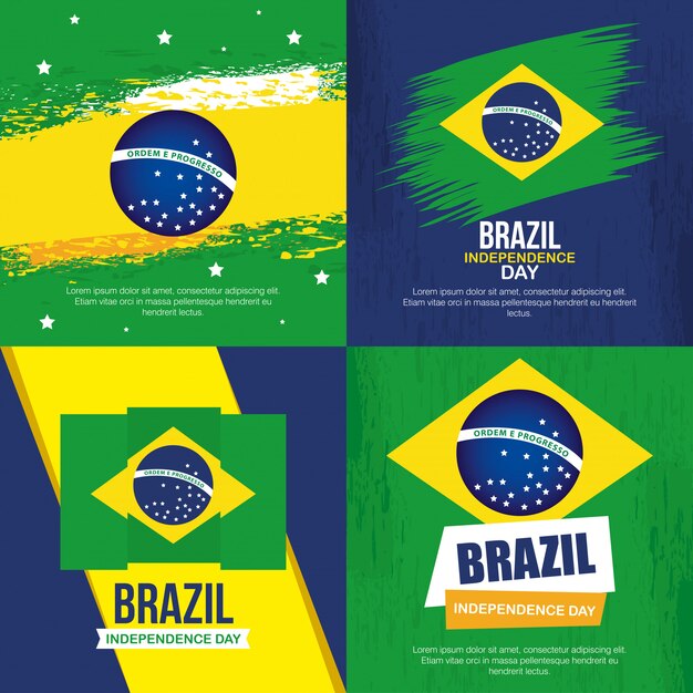 ブラジルの国旗のイラスト 無料のベクター