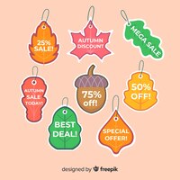 collection of autumn sale labels
