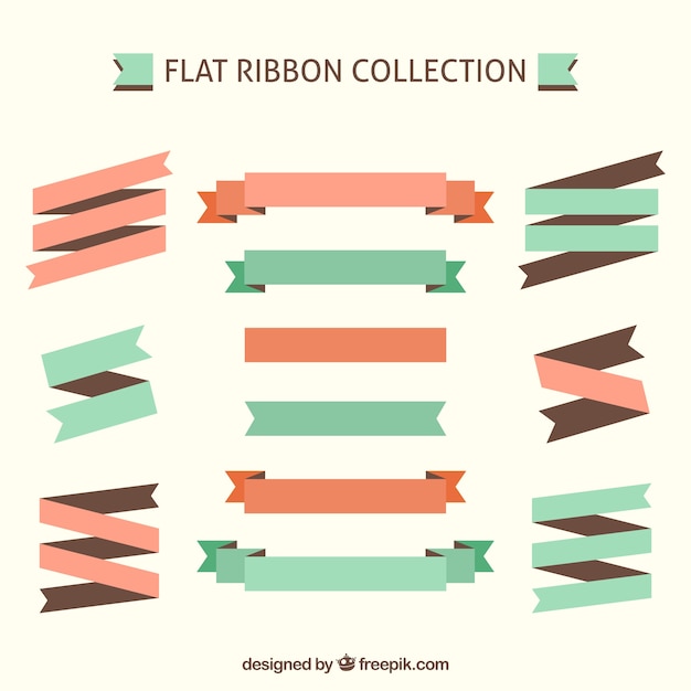 無料ベクター collection of beautiful decorative vintage ribbons