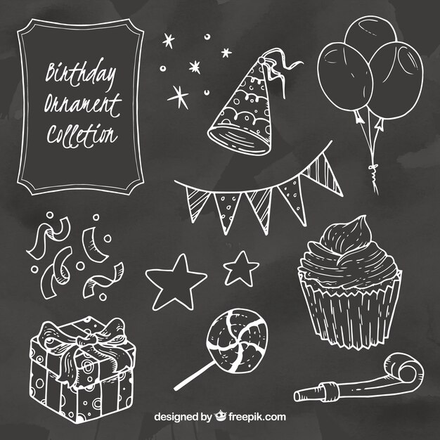 collection of birthday elements in chalk style_23 2147765628