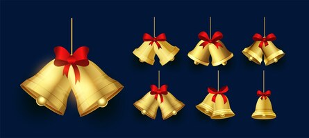 collection of christmas jingle bell for xmas decoration design