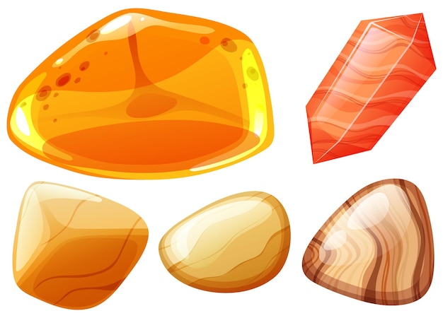Бесплатное векторное изображение Коллекция кристаллов и драгоценных камней