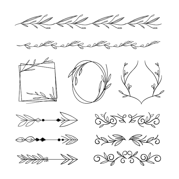 Бесплатное векторное изображение Коллекция декоративно-орнаментальных элементов
