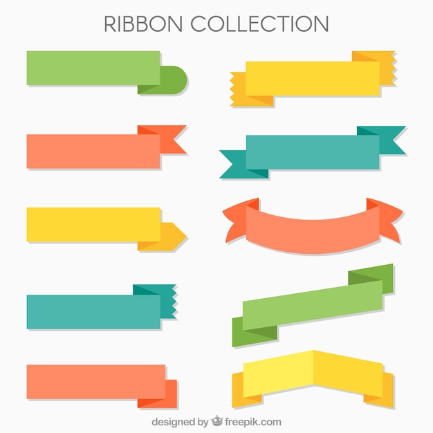 無料ベクター collection of decorative retro ribbons