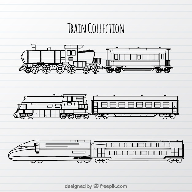 さまざまなタイプの列車の収集