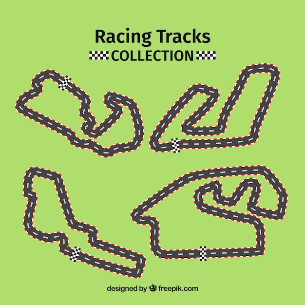 Бесплатное векторное изображение Коллекция f1 гоночных трасс