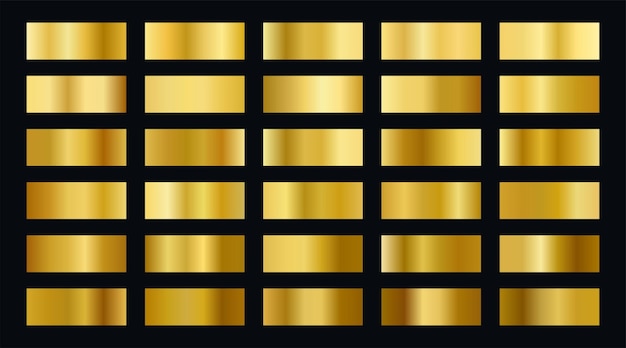 Коллекция золотого градиента палитры фона для вектора приложения uiux