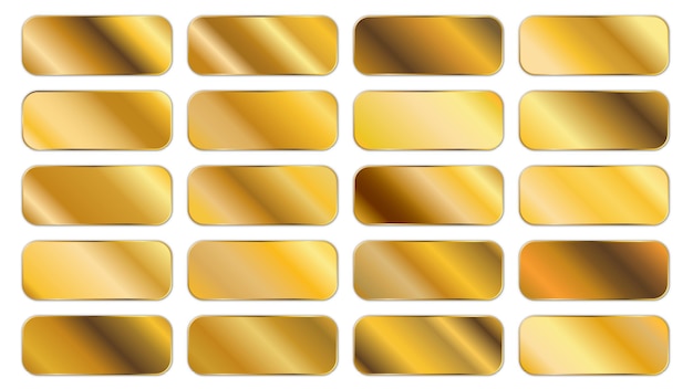 Бесплатное векторное изображение Коллекция золотых градиентных панелей