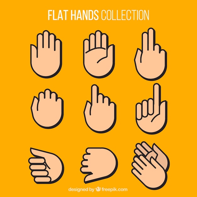 無料ベクター collection of hands in flat design