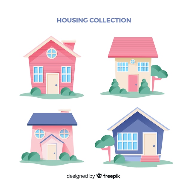 Бесплатное векторное изображение Сбор домов