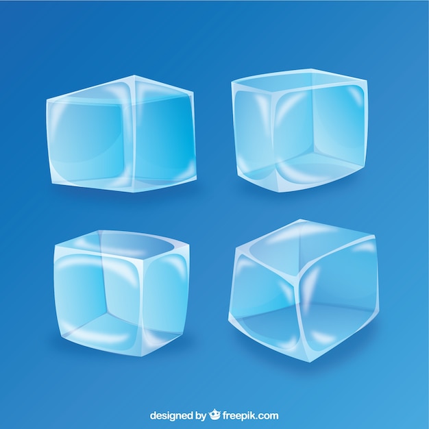 Бесплатное векторное изображение Коллекция кубиков льда