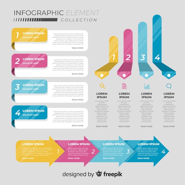 Коллекция инфографических элементов в плоском стиле