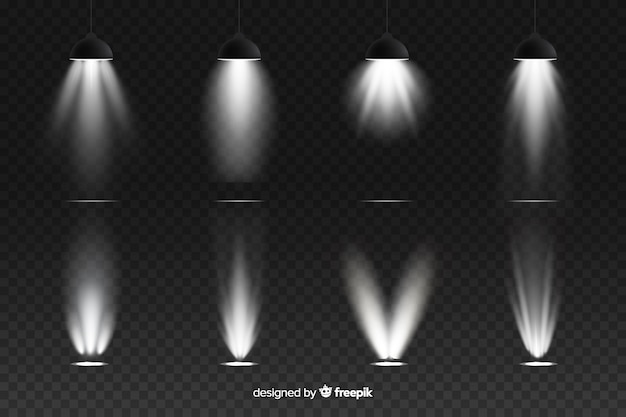 Бесплатное векторное изображение Коллекция реалистичных вспышек света