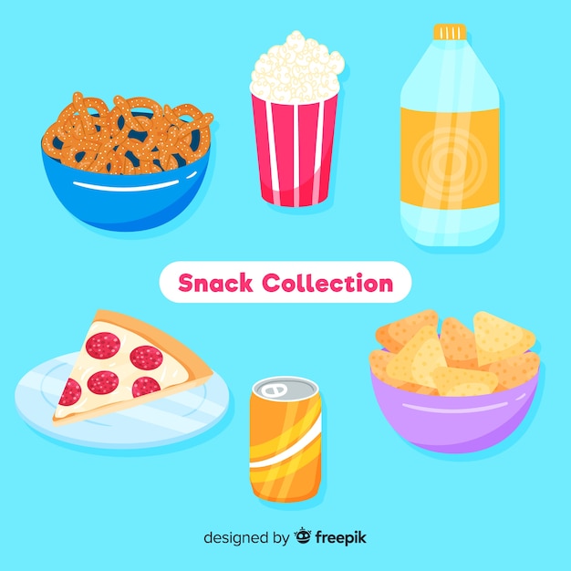 Бесплатное векторное изображение Коллекция закусок