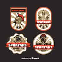 Бесплатное векторное изображение Коллекция спартанских значков