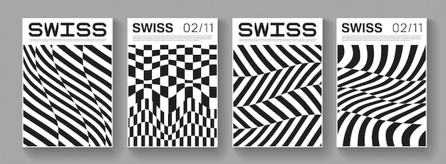 Коллекция полосатых плакатов швейцарского дизайна. мета современные графические элементы. абстрактные современные геометрические полосы. формы сферы круга.