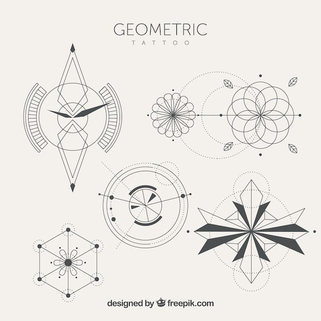 Коллекция тату с геометрическими фигурами