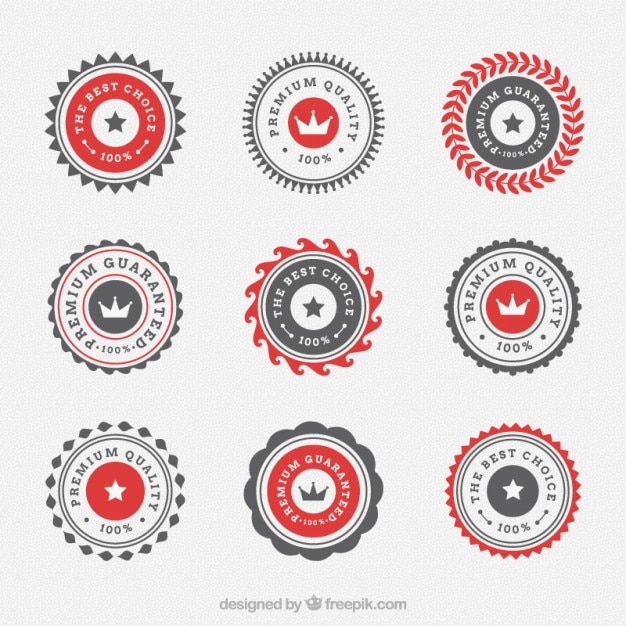 Бесплатное векторное изображение Коллекция старинных этикетки округлые премиум качества в плоской конструкции