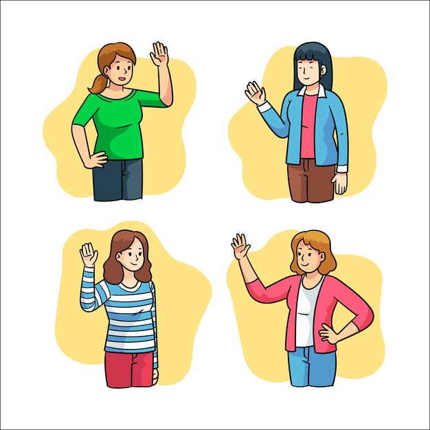 手を振っている 画像 無料のベクター ストックフォト Psd