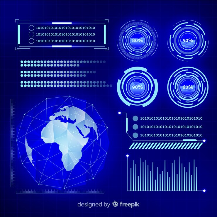 Free Vector collection offuturistic infographic element