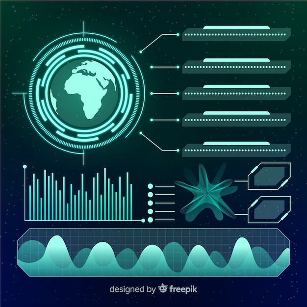 Collection offuturistic infographic element