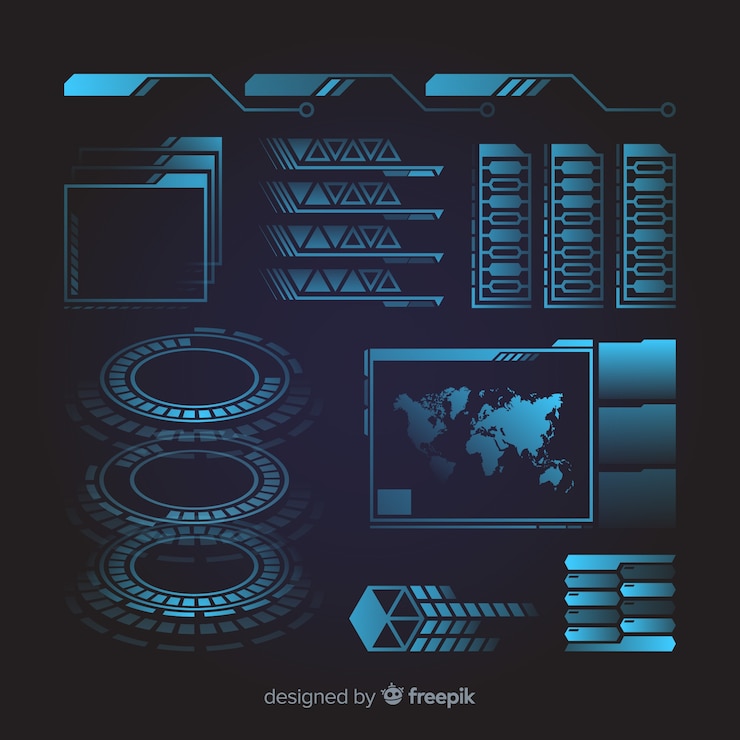 Free Vector collection offuturistic infographic element