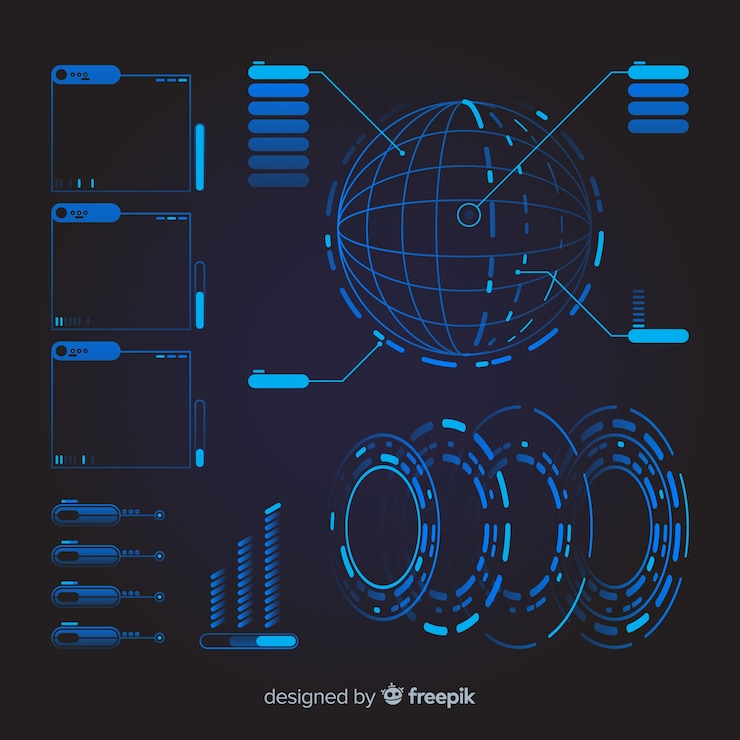 Free Vector collection offuturistic infographic element