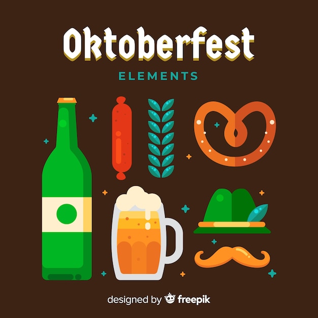 Vettore gratuito raccolta di elementi oktoberfest