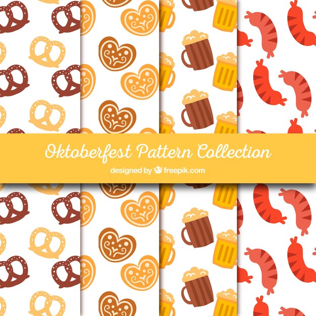 Collection of oktoberfest food and drink patterns