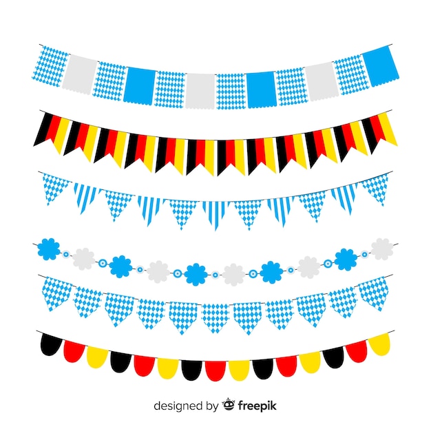 Free vector collection of oktoberfest garland flat design