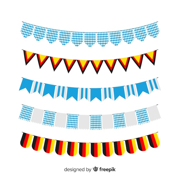 Collection of oktoberfest garland flat design