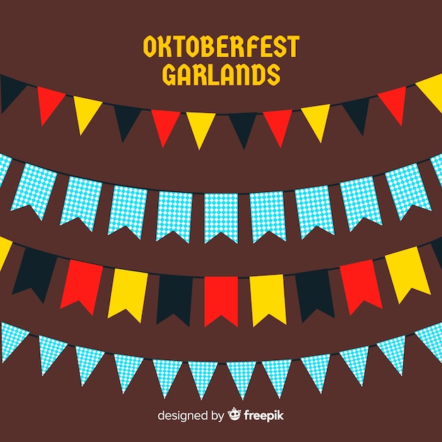 Vettore gratuito collezione di ghirlande più oktoberfest