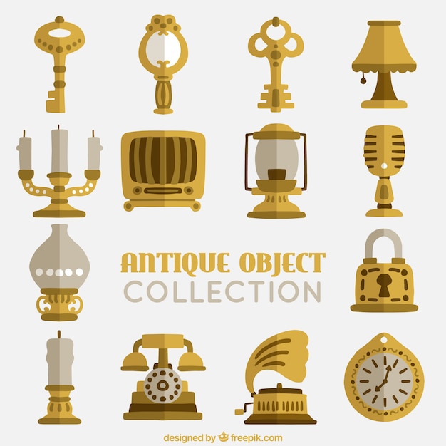 Free vector collection of old flat objects