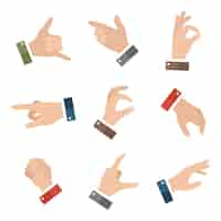 Free vector collection open empty hands showing different gestures