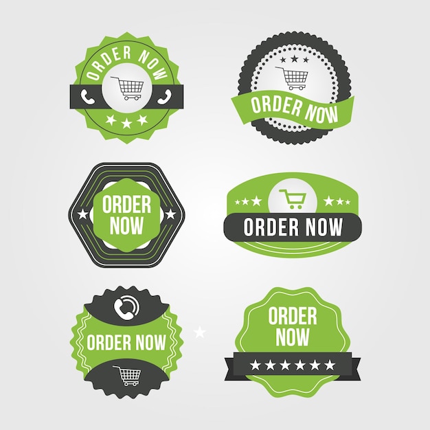 Free vector collection of order now stickers